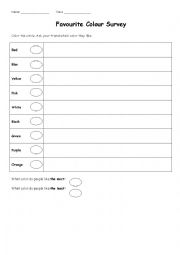English Worksheet: Color survey