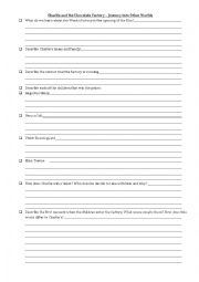 English Worksheet: Charlie and the Chocolate Factory