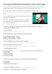 English Worksheet: Work on video