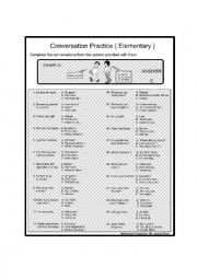 English Worksheet: Conversation Practice ( Elementary)