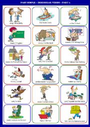 English Worksheet: IRREGULAR VERBS  PAST SIMPLE  SPEAKING EXERCISES  PART 1 / 4 + PPT