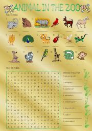 English Worksheet: Animal in the zoo