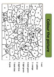 English Worksheet: Lets colour