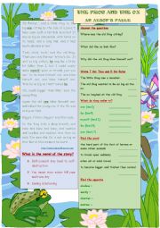 English Worksheet: The Frog and the Ox