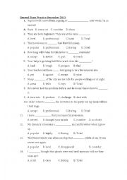 English Worksheet: Vocab Multiple choice practice