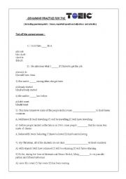 English Worksheet: TOEIC grammar practise 