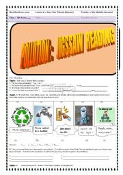 English Worksheet: EARTH  DAY LESSON ( 8TH FORMERS )