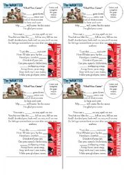 English Worksheet: Glad you came by The Wanted