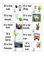 Possessive adjectives memory game