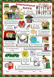 English Worksheet: March International Days