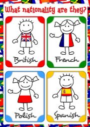 English Worksheet: Nationalities - flashcards (1/3)