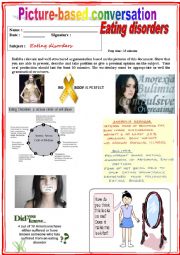 English Worksheet: Picture based conversation. Eating Disorders. (Debating) 7/