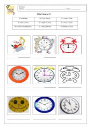 English Worksheet: What time is it ?