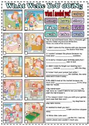 English Worksheet: Past continuous-silly excuses