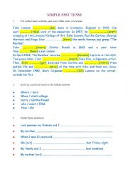 English Worksheet: simple past test (2)