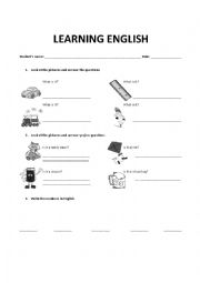 English Worksheet: Learning English