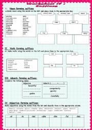 English Worksheet: Suffixes