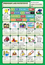 English Worksheet: pronouns and possessives