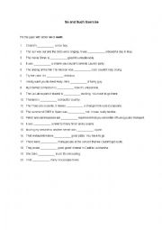 English Worksheet: so - such