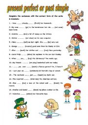 English Worksheet: PRESENT PEFECT AND PAST SIMPLE