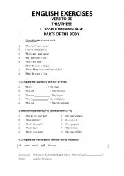 English Worksheet: Basic Exercises