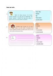 English Worksheet: reading