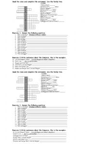 English Worksheet: family