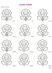 English Worksheet: COLORFUL FLOWERS