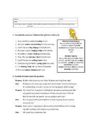 English Worksheet: Listening Dialogue Present Simple vs Continuous