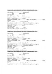 English Worksheet: DIALOGUE PRESENT CONTINUOUS