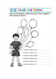 English Worksheet: Colours