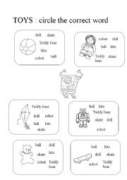 English Worksheet: toys: circle the correct word