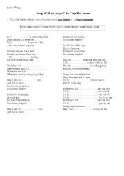 English Worksheet: Song 