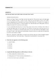 English Worksheet: Reading test about teens and free time activities