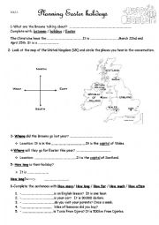 English Worksheet: Planning Easter holidays