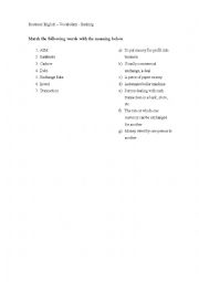 English Worksheet: Banking