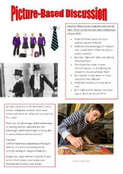 English Worksheet: For and against school uniform.