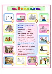 English Worksheet: shops