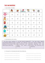 English Worksheet: MONSTERS