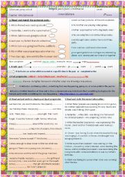 English Worksheet: simple past ,past progressive