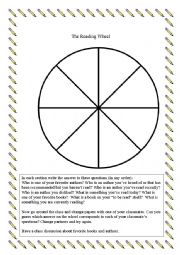 English Worksheet: The Reading Wheel