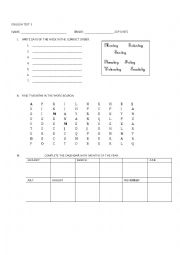 English Worksheet: months 