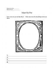 English Worksheet: Meet My Pet 