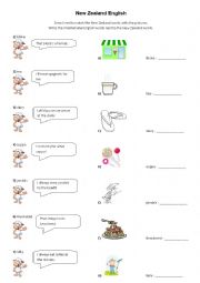 English Worksheet: New Zealand English