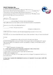 English Worksheet: word television day