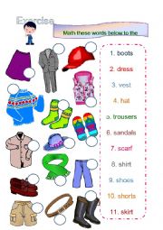 English Worksheet: Clothes