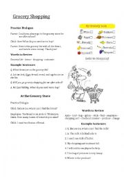 English Worksheet: Grocery Shopping