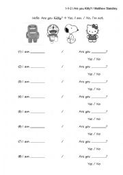 English Worksheet: Are you Snoopy? Yes I am / No Im not.