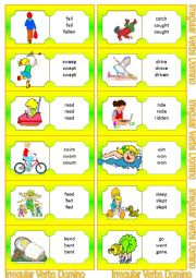 English Worksheet: Irregular Verbs Domino