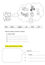 English Worksheet: toys